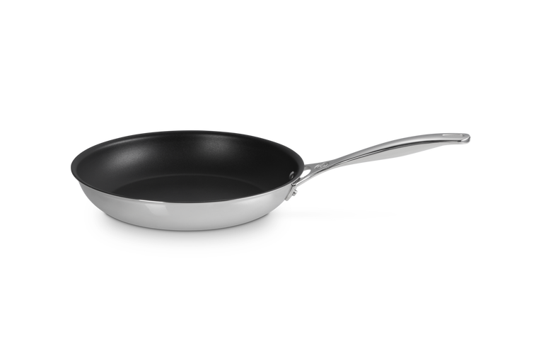 Padella bassa in acciaio inox, interno antiaderente - 26 cm