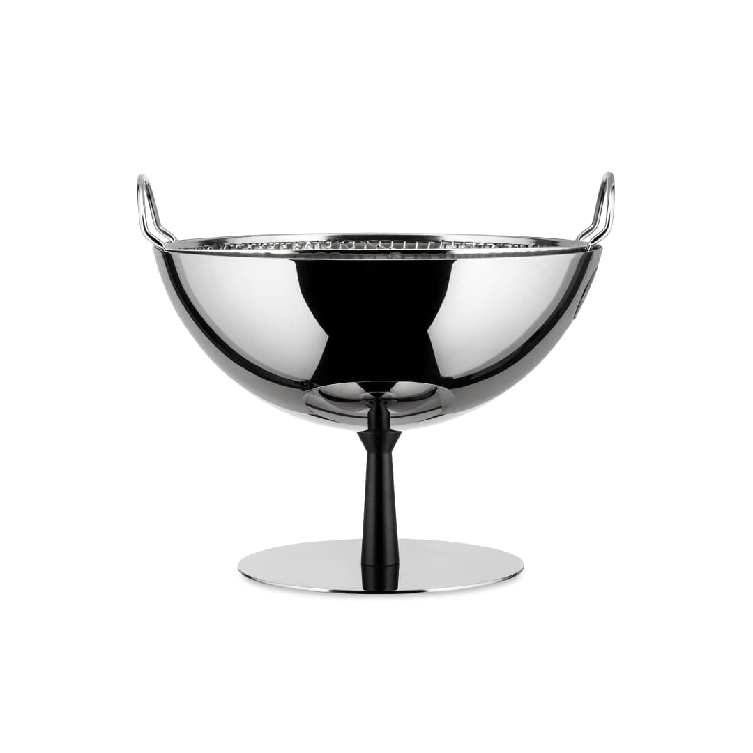 Alessi Ac04 B Fruttiera Scolatoio In Acciaio Lucido Con Piede In Alluminio Antra