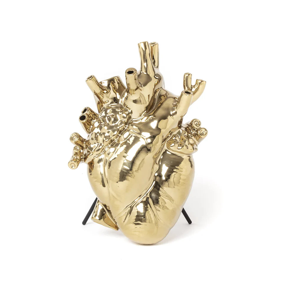 Love in Bloom - Gold Vase, Vaso con finitura Oro