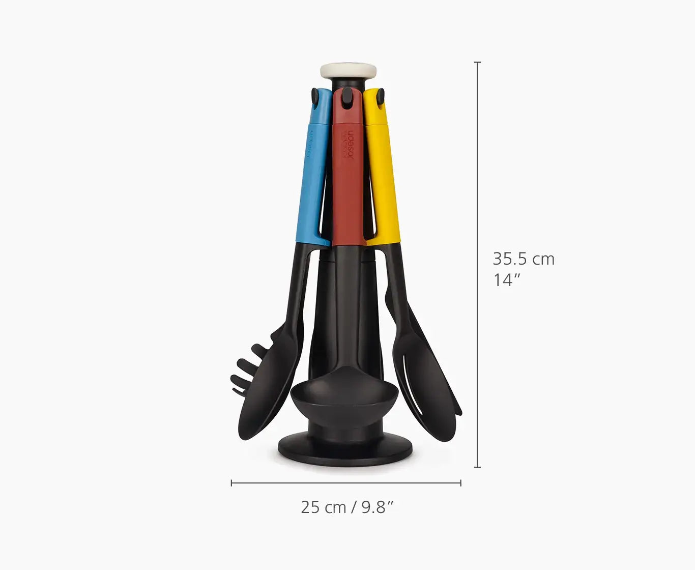 Set di utensili multicolore Elevate™ da 6 pezzi con supporto portaoggetti
