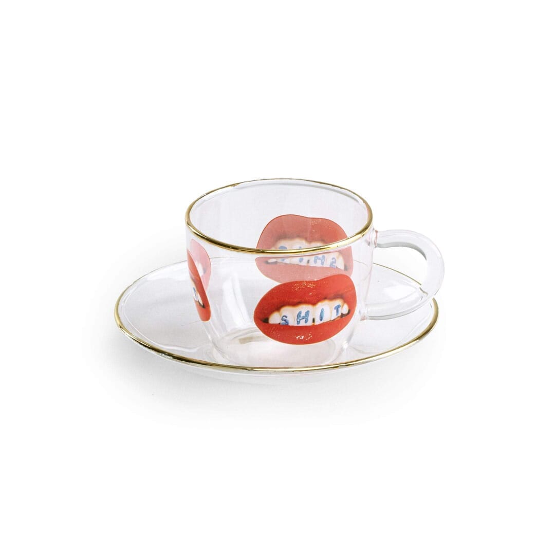 Seletti Toiletpaper Tazzine Caffè In Vetro Borosilicato Shit