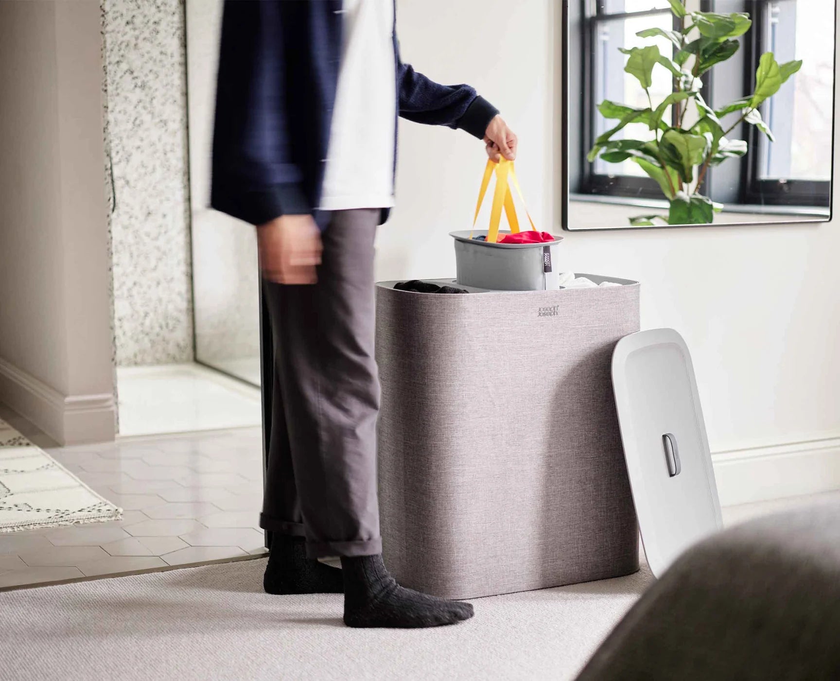 Cesto Separatore per Bucato - 90 L / Grigio