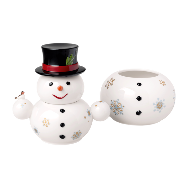 Christmas Toy's Biscottiera  bianca, Premium Porcelain