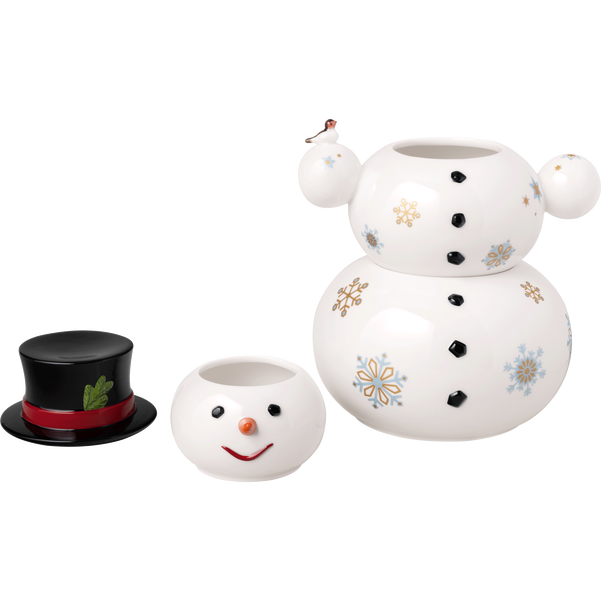 Christmas Toy's Biscottiera  bianca, Premium Porcelain