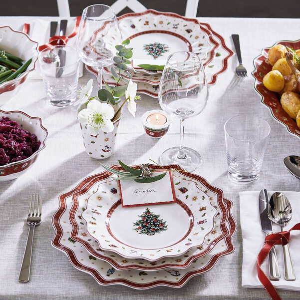 Toy's Delight Piatto segnaposto  rosso, Ø34,5 cm, Premium Porcelain
