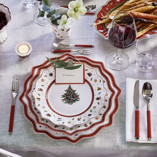 Toy's Delight Piatto segnaposto  rosso, Ø34,5 cm, Premium Porcelain