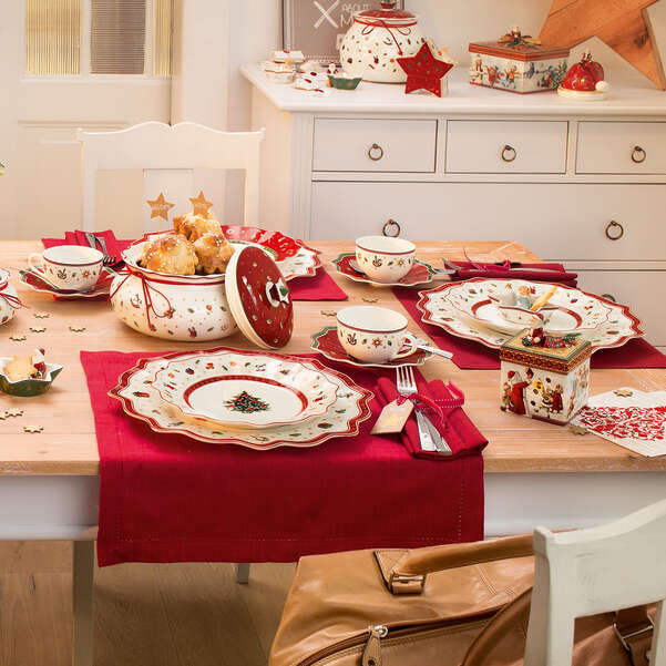 Toy's Delight Piatto segnaposto  rosso, Ø34,5 cm, Premium Porcelain