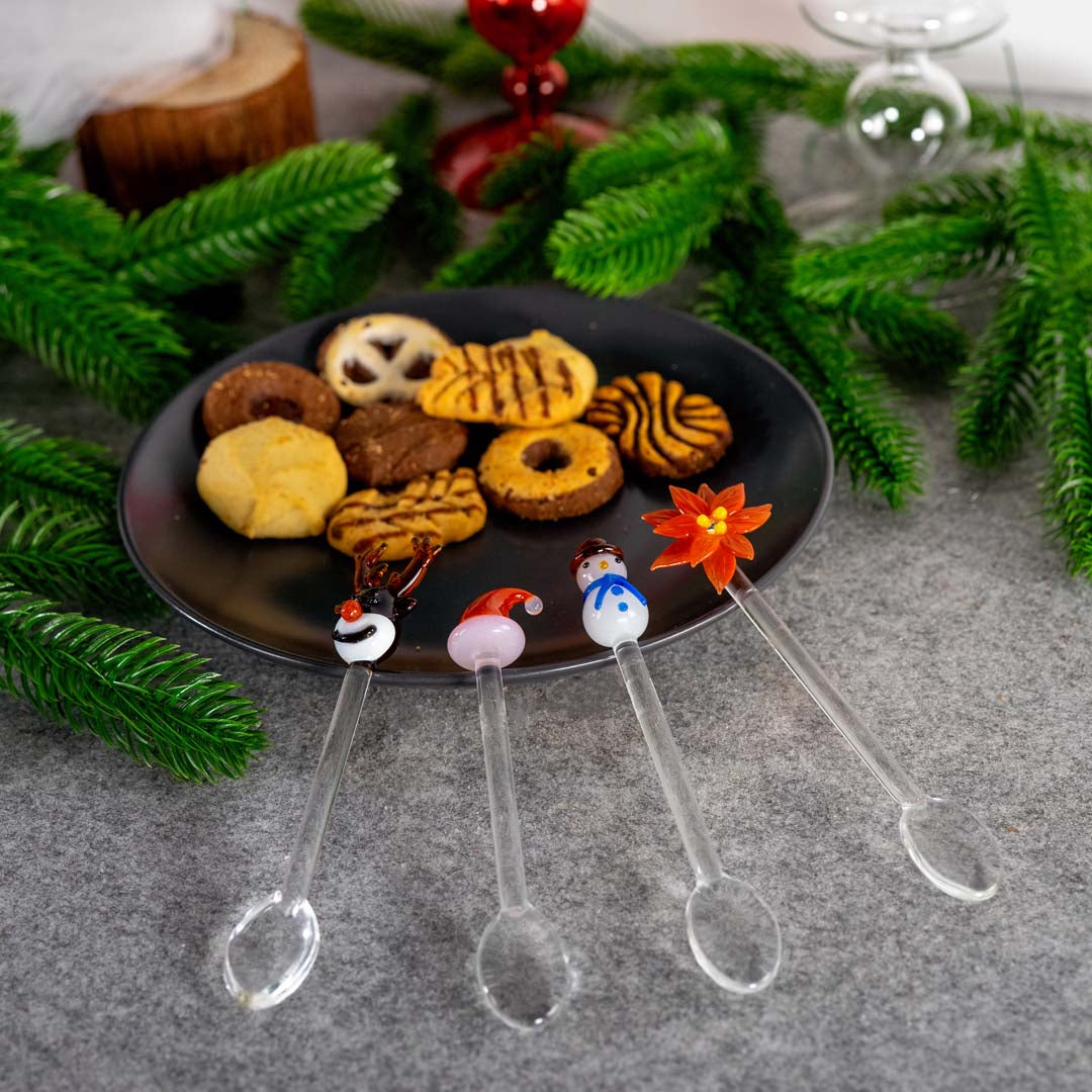 Set 4 cucchiaini da caffè con decoro natalizio NAT3