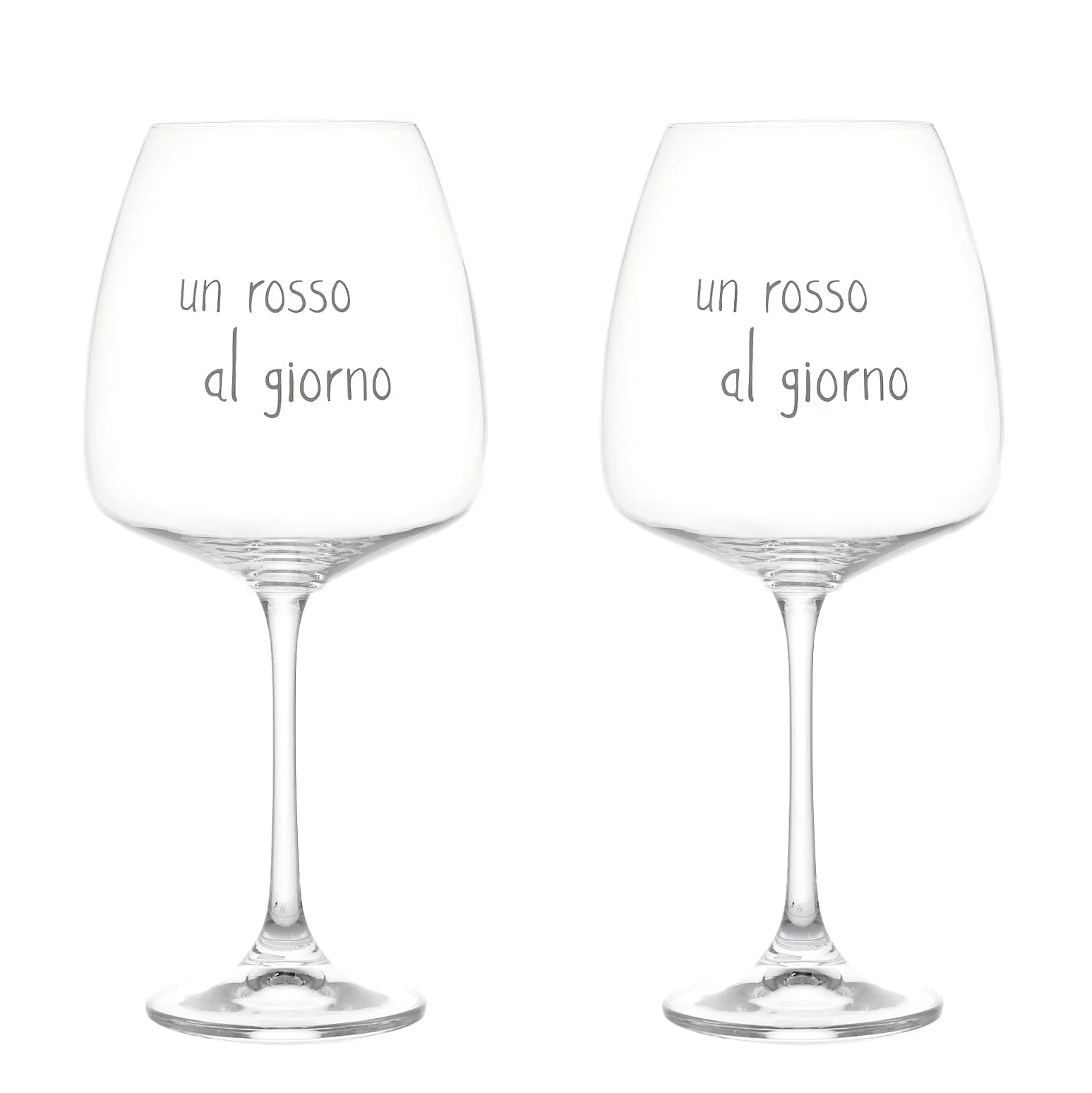 Set 2 calici vino in Vetro " Un rosso al giorno " - 77cl