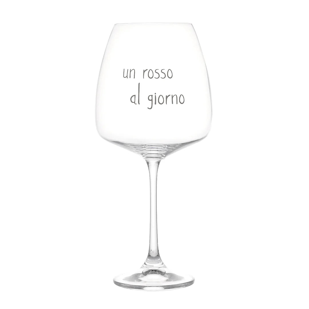 Set 2 calici vino in Vetro " Un rosso al giorno " - 77cl