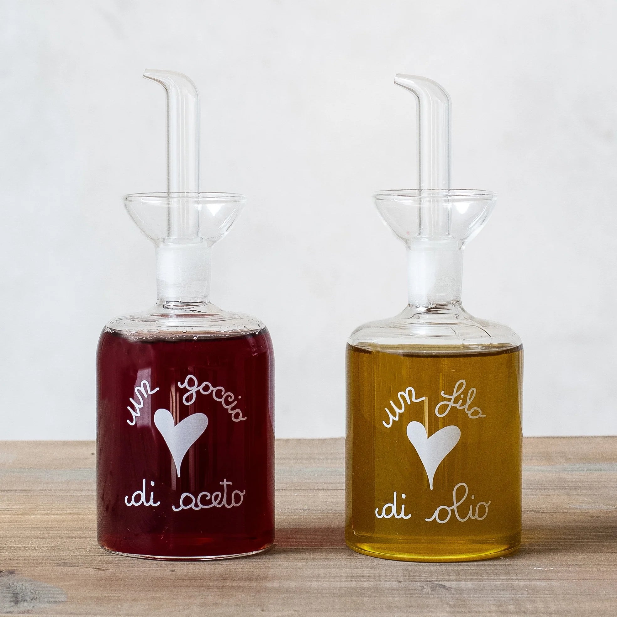Set 2 Bottiglie " Un Filo di Olio - Un Goccio di Aceto " - 2x250ml