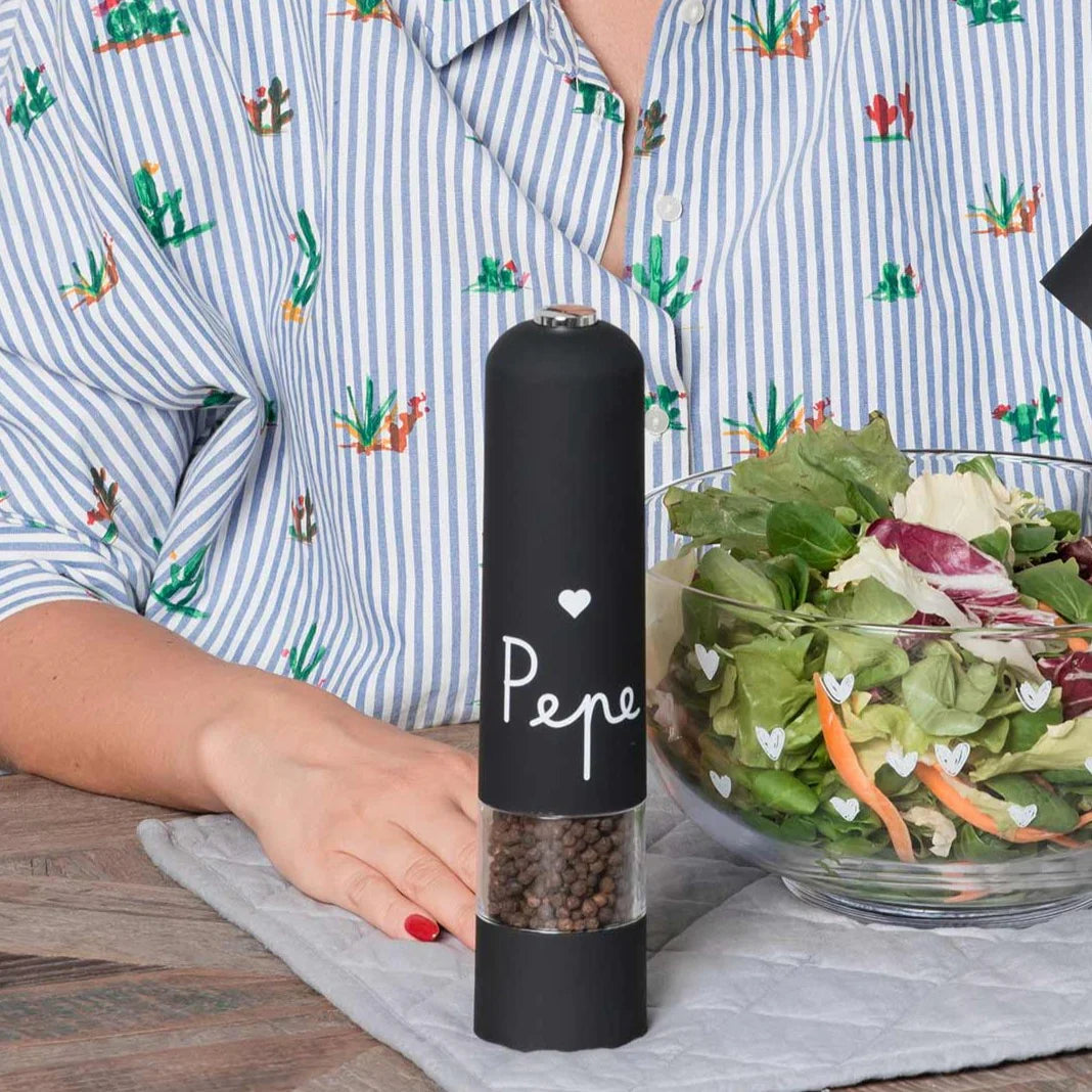 Macinapepe Elettrico Nero " Pepe " - Cuore