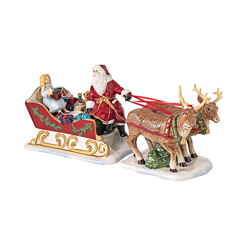 Christmas Toy's Statuetta Natale  multicolore, 38,5 x 14 x 17 cm, porcellana