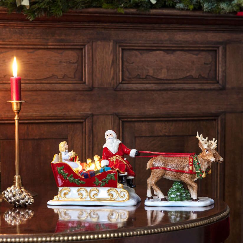 Christmas Toy's Statuetta Natale  multicolore, 38,5 x 14 x 17 cm, porcellana