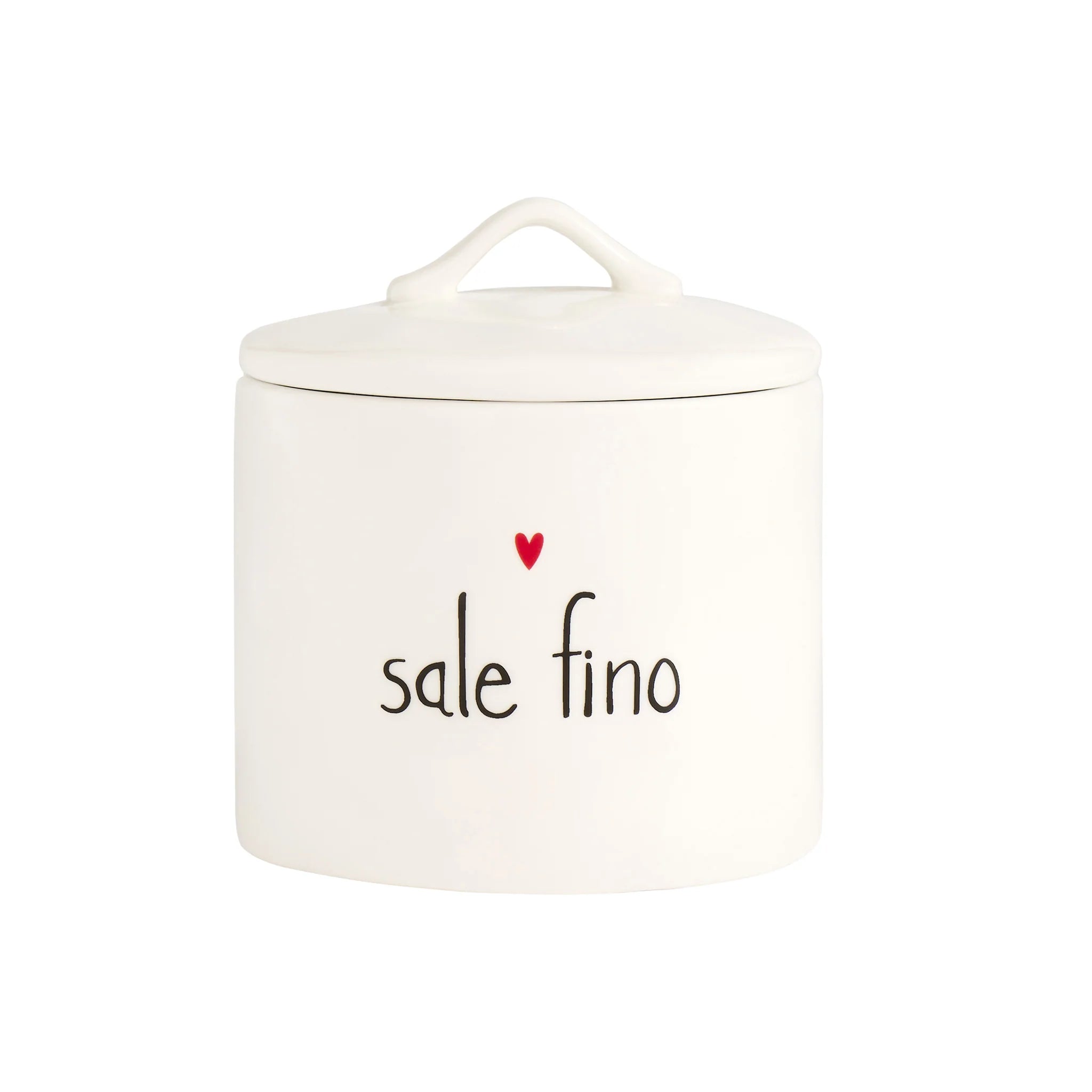 Barattolo in gres " Sale fino " - cuore