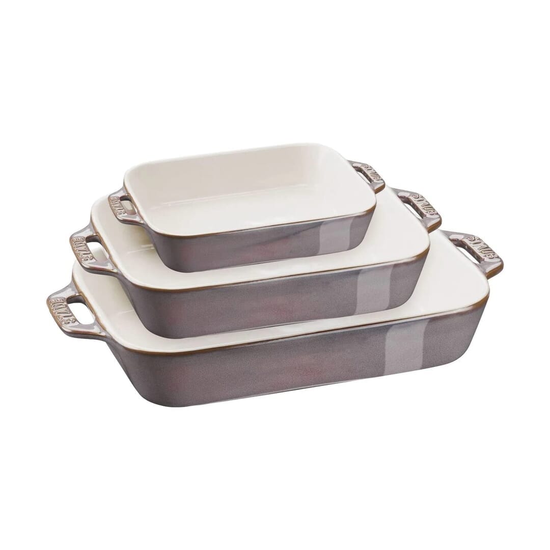 Staub Ceramique Set Di Stampi Da Forno Rettangolari Grigio Antico