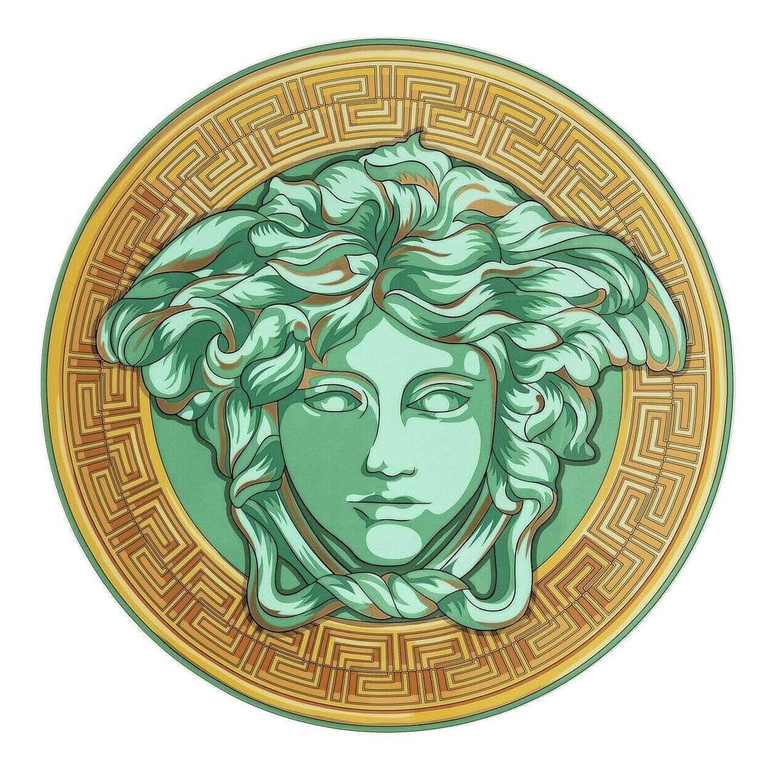 Piatto Segnaposto Versace Medusa Amplified Green Coin