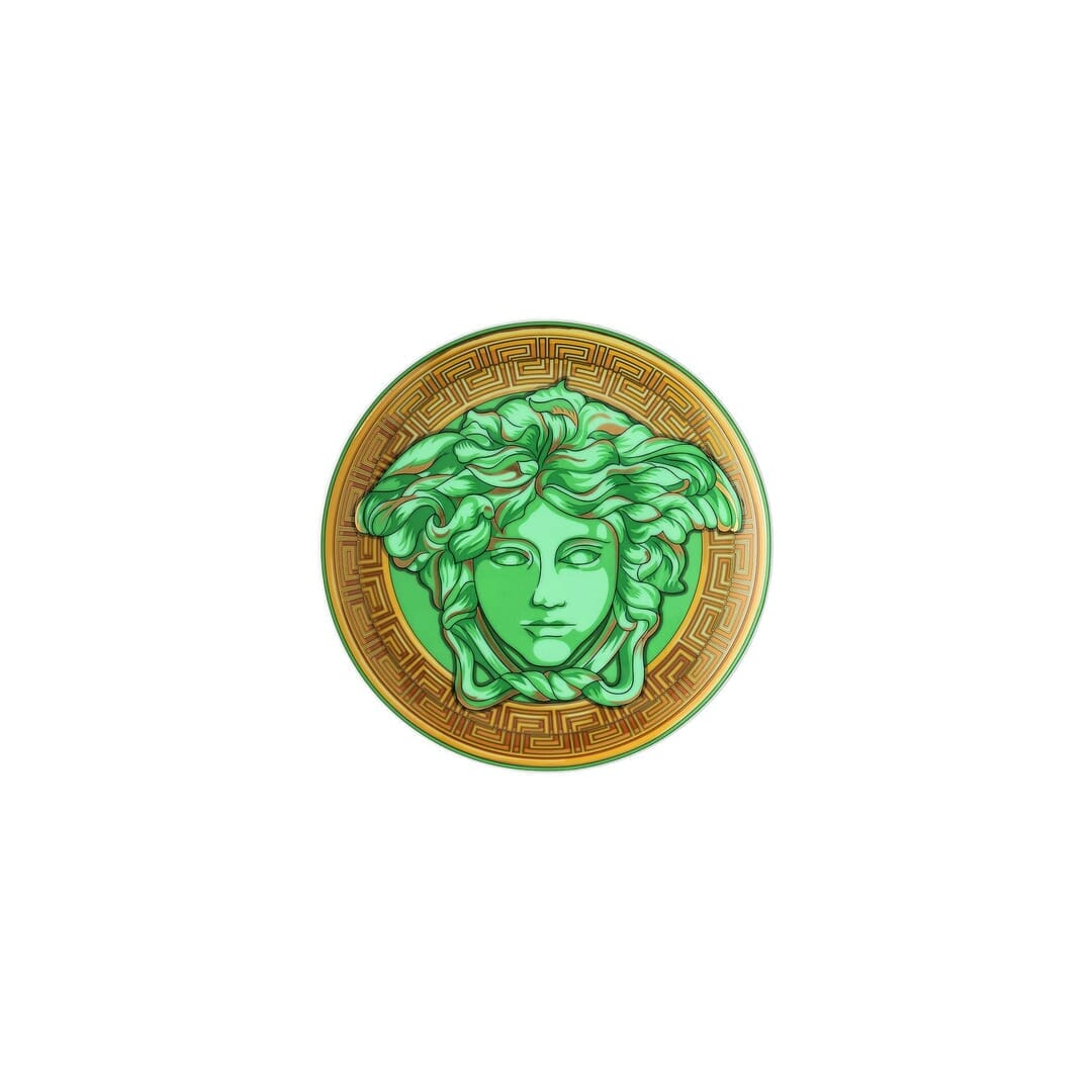 Versace Amplified Piatto Piattino Verde Oro Porcellana