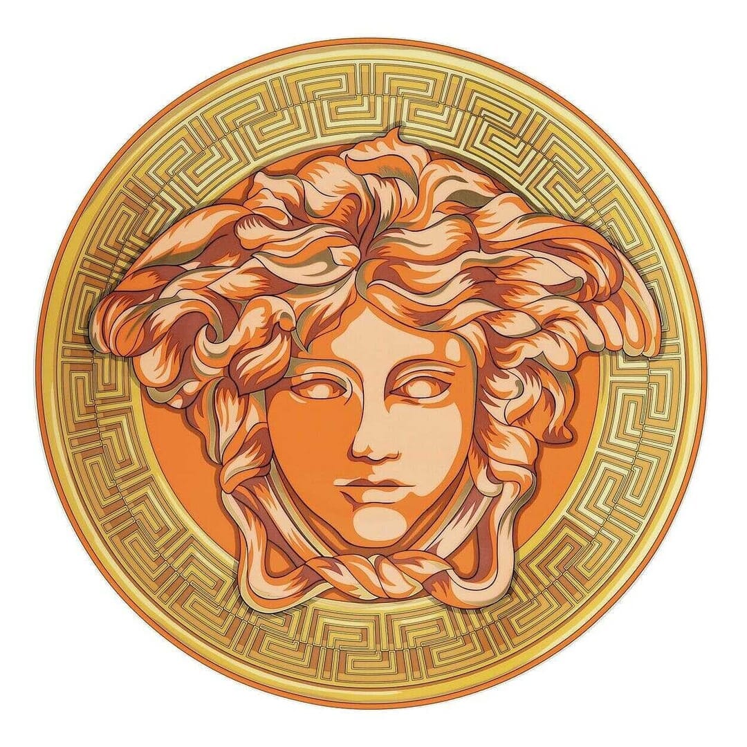 Piatto Segnaposto Versace Medusa Amplified Orange Coin