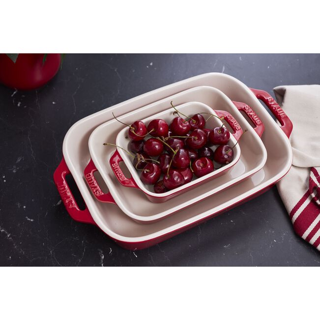 Staub Ceramique Set di pirofile rettangolare - 3-pz., ciliegia