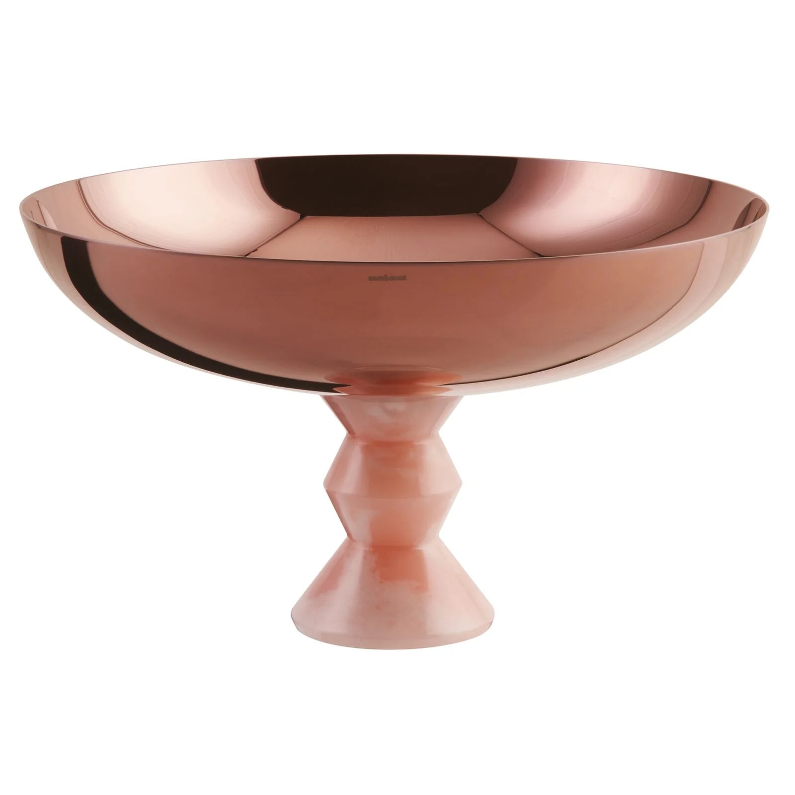 Madame Coppa con piede mirror PVD rum - 26 cm