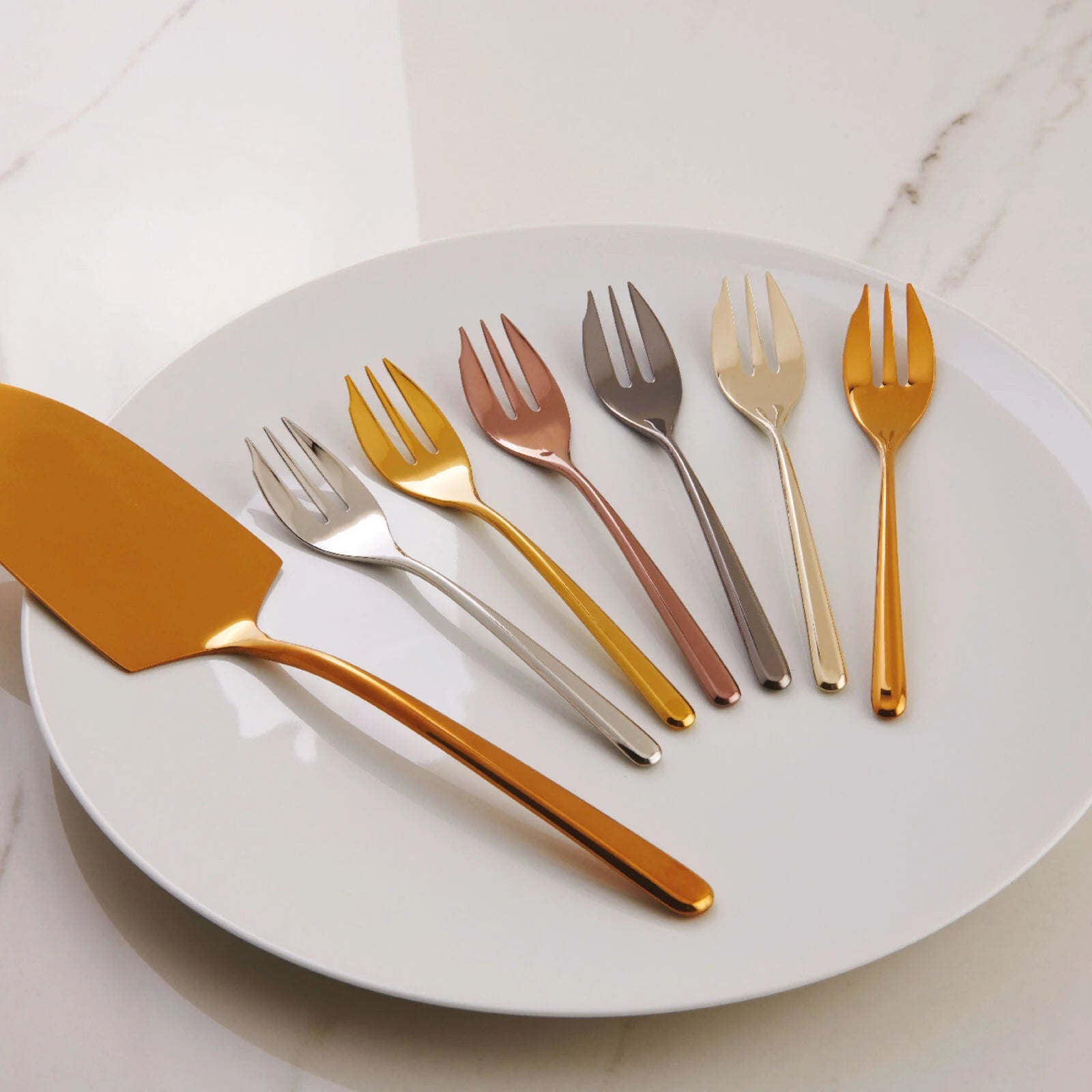 Linear Set 6 forchettine dolce e pala torta