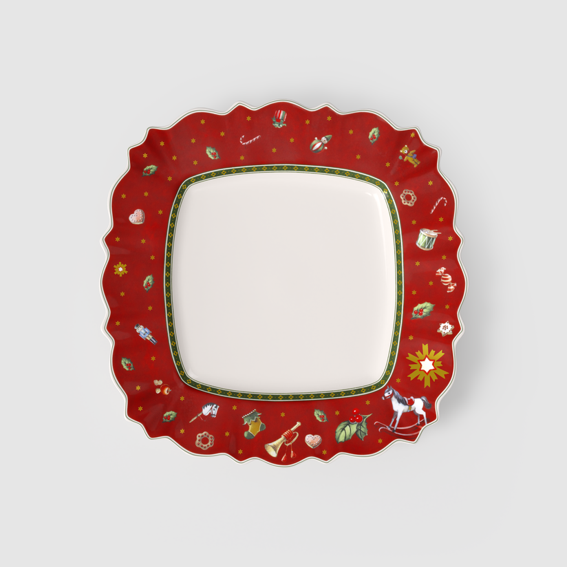 Toy's Delight Piatto piano  rosso, Premium Porcelain