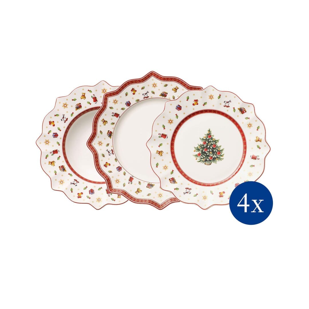 Villeroy & Boch Toy'S Delight Set Di Stoviglie Natale Rosso Bianco Porcella