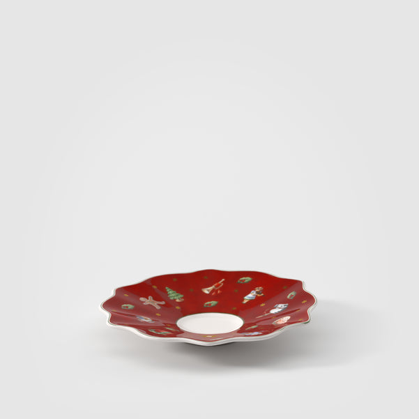 Toy's Delight Piattino per tazzina da caffè  rossa, 13 cm Premium Porcelain