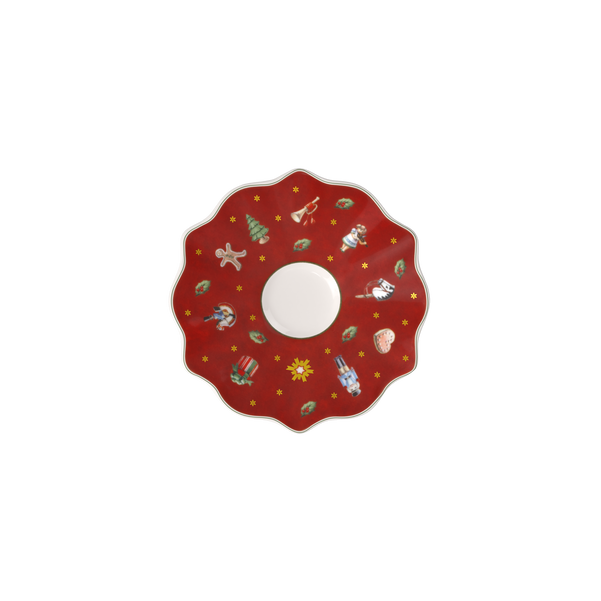 Toy's Delight Piattino per tazzina da caffè  rossa, 13 cm Premium Porcelain