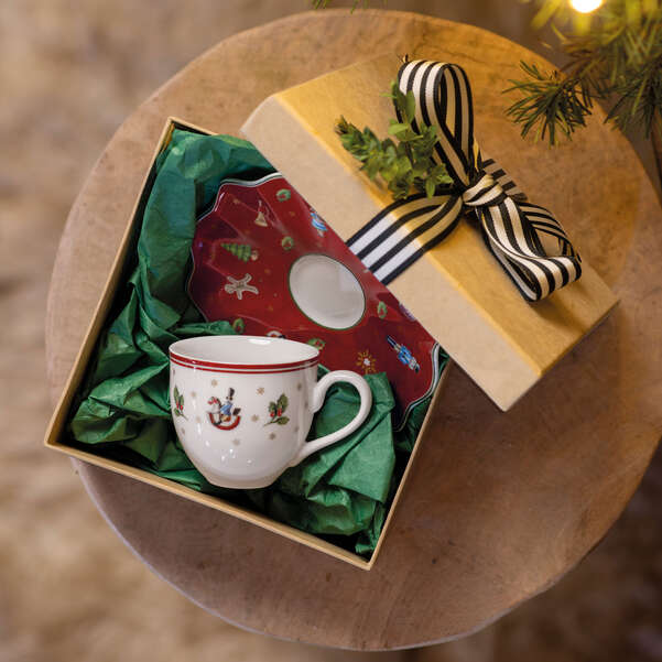 Toy's Delight Piattino per tazzina da caffè  rossa, 13 cm Premium Porcelain
