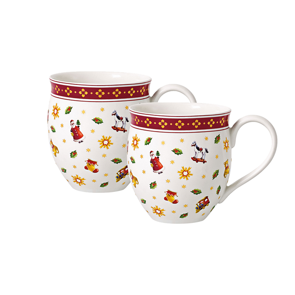 Toy's Delight Tazza con manico  rossa, 390 ml, Premium Porcelain - set 2 tazze