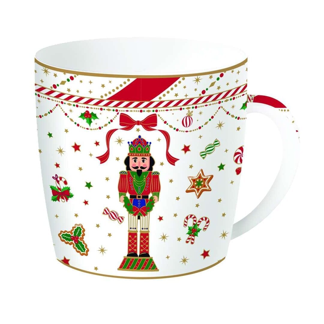 Easy Life Tazza Colazione Natale Porcellana Schiaccianoci Nutcracker Twist