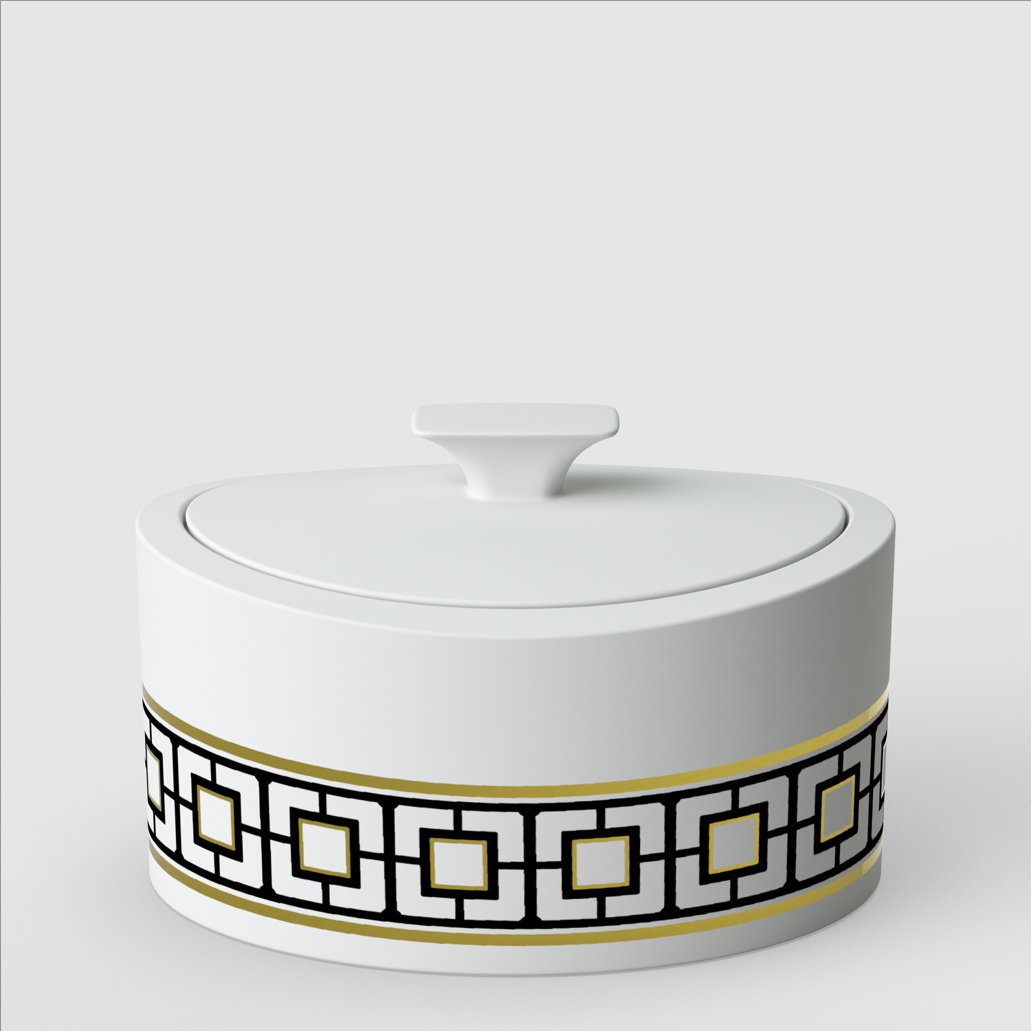MetroChic Barattolo rotondo  multicolore, 15,8 x 13,1 cm, Premium Bone Porcelain