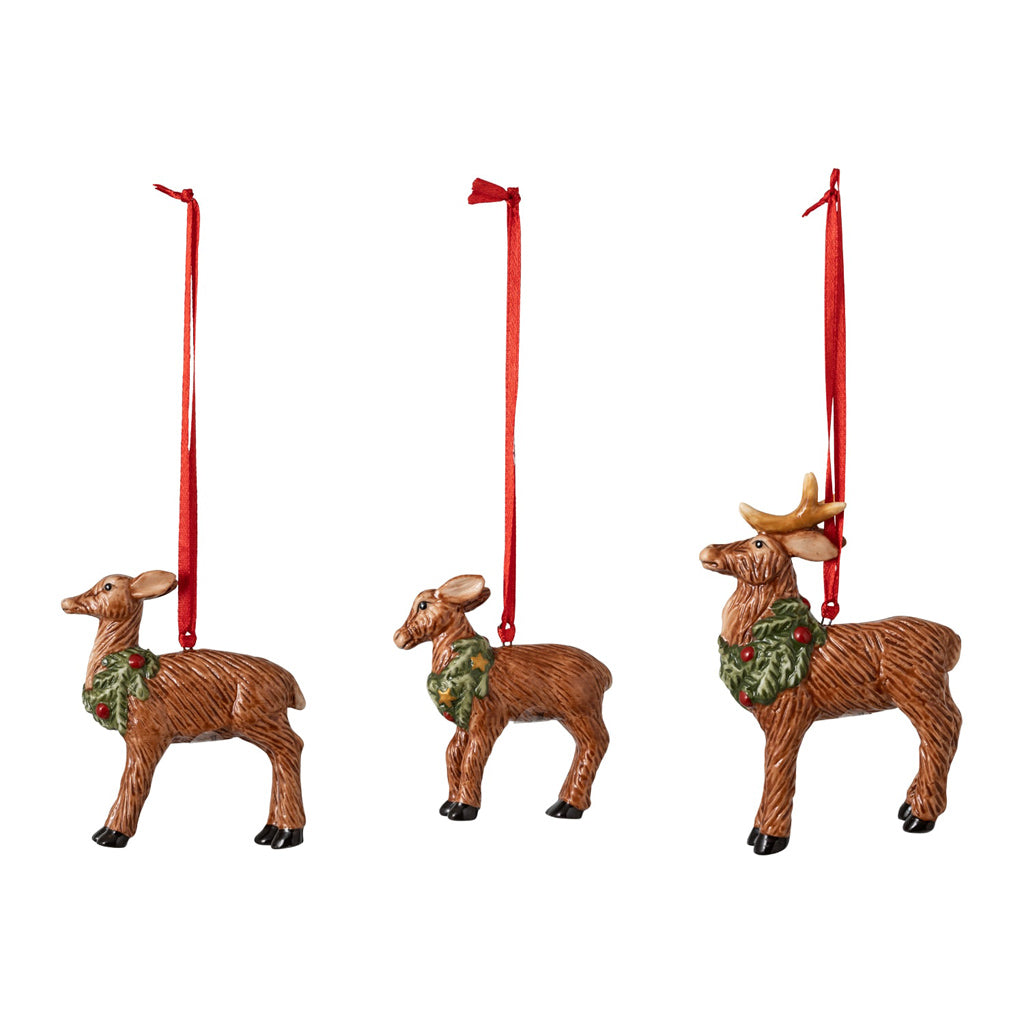 Nostalgic Ornaments Ornamenti famiglia cervi, set 3pz. 60 x 60 x 70 mm