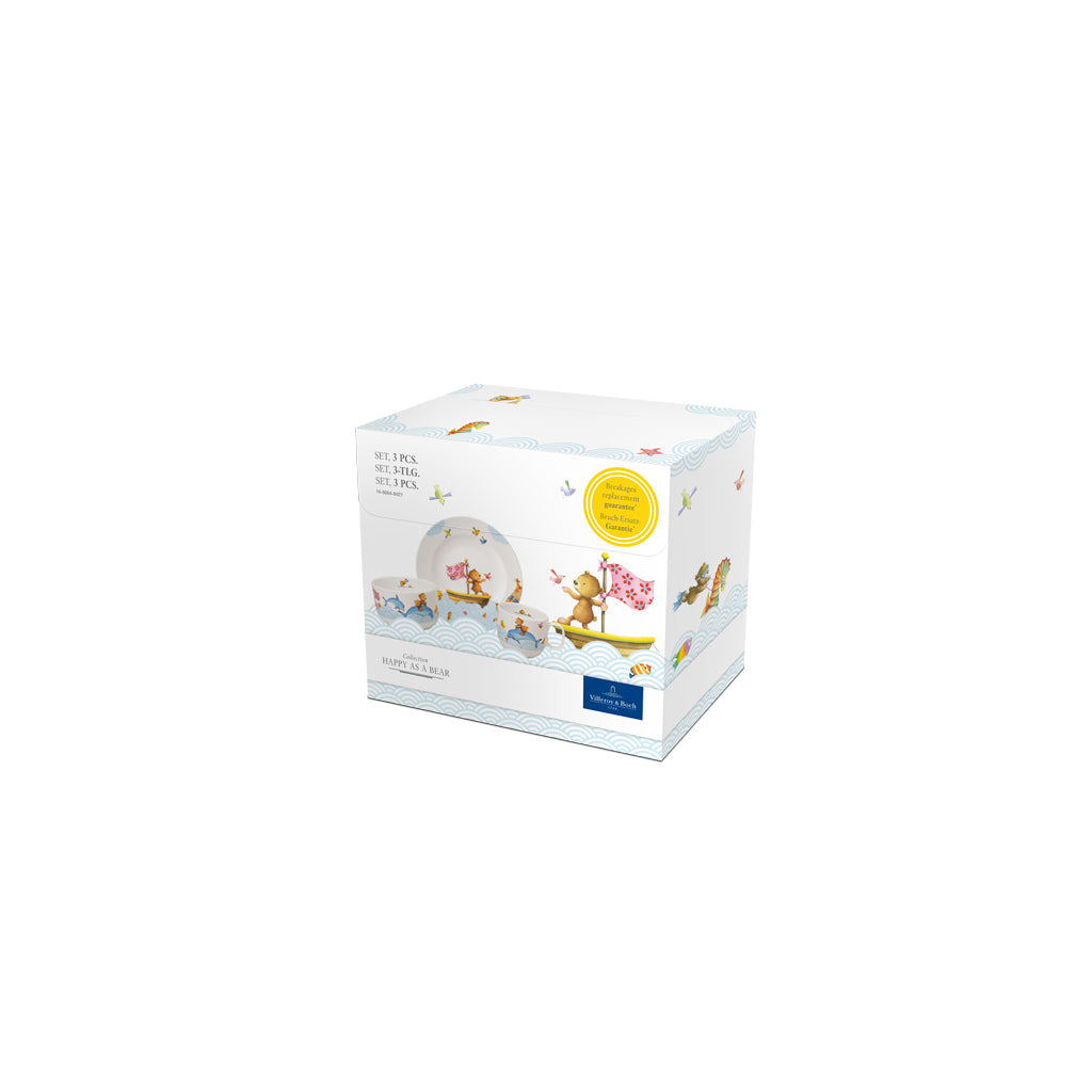 Kiddy Bears Set di stoviglie per bambini 3 pz. blu