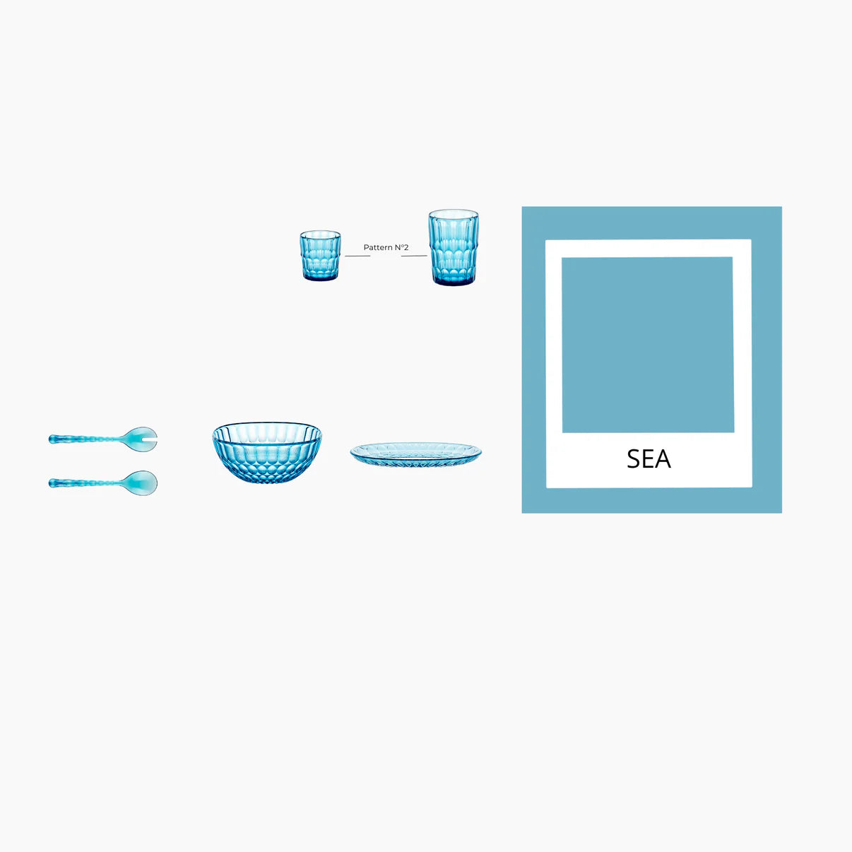 VASSOIO OVALE PICCOLO "VANITY" - Sea blue