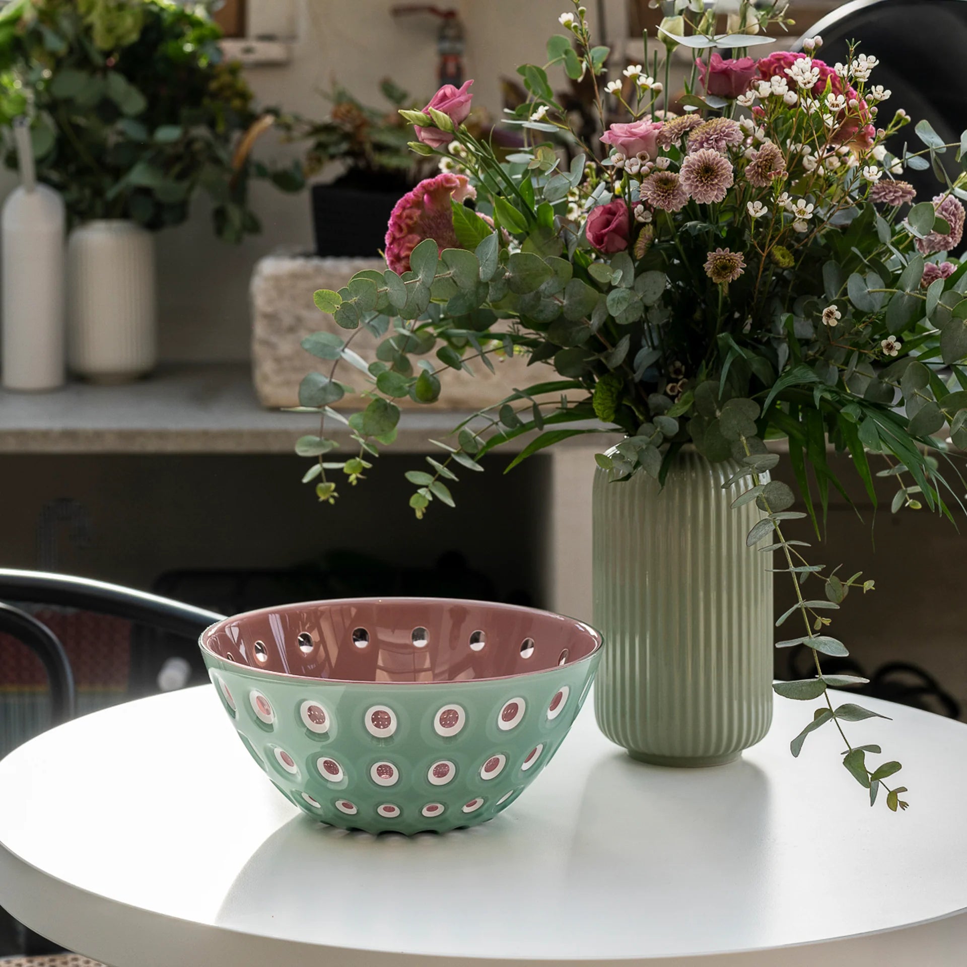 CONTENITORE "LE MURRINE" - Verde matcha/Bianco/Malva