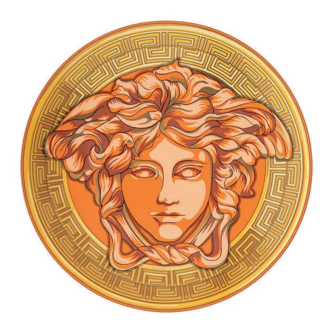 Rosenthal Versace Piatto Medusa Amplified Orange Coin 33 cm