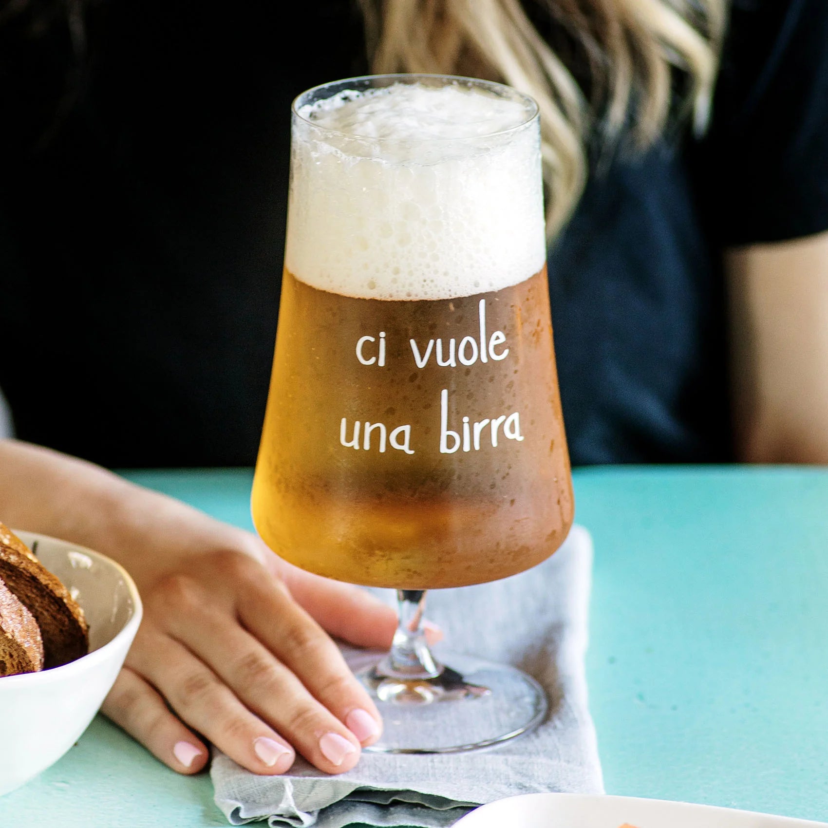 Set 2 Calici in vetro " Ci vuole una birra "
