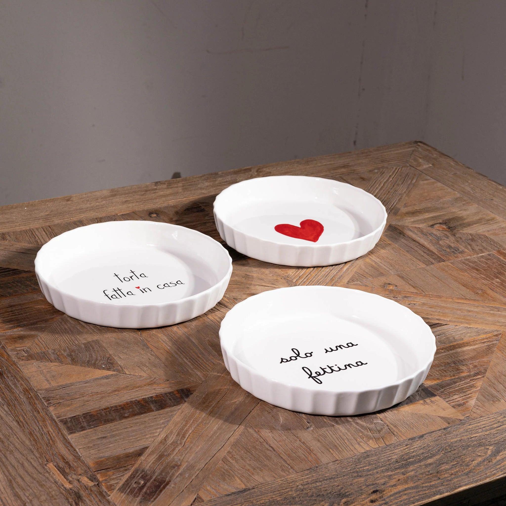 Simple Day Tortiera in gres Cuore acquerello
