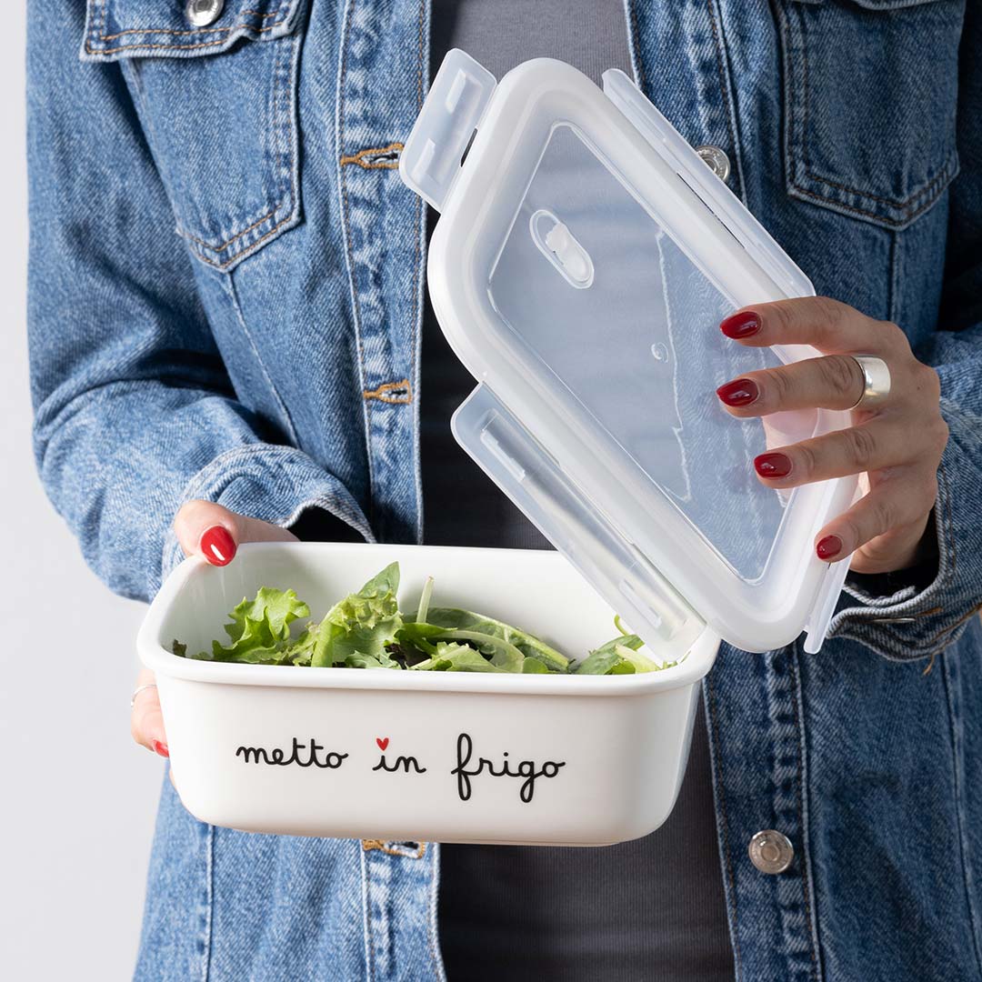 Contenitore in gres " Metto in frigo " - tg. L