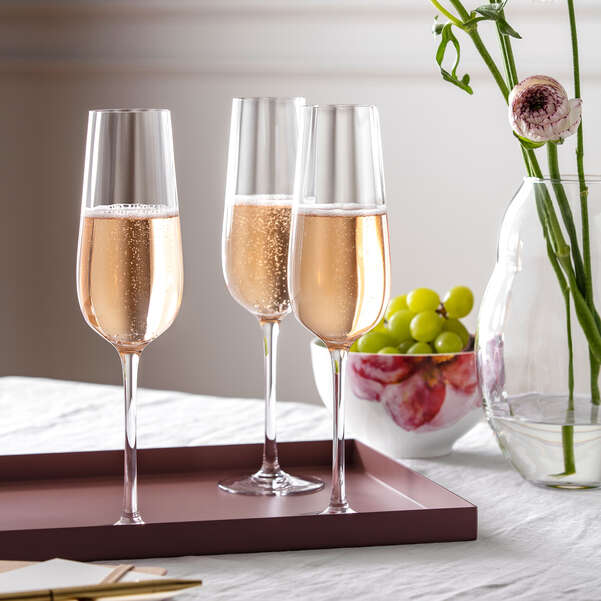 Rose Garden set 4 Bicchieri  champagne/ spumante  trasparente, 120 ml, cristallo
