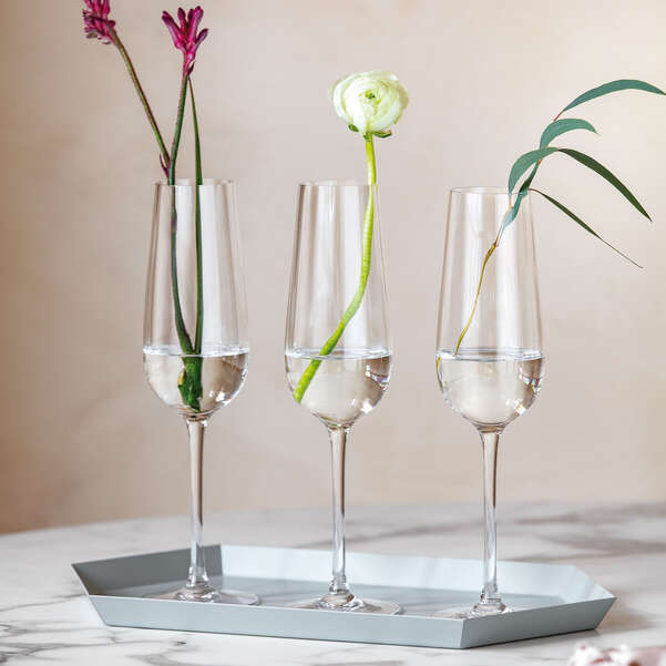 Rose Garden set 4 Bicchieri  champagne/ spumante  trasparente, 120 ml, cristallo