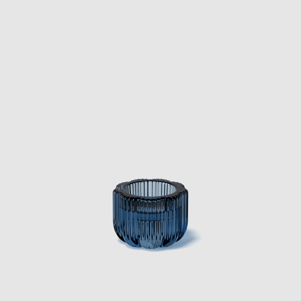 Fleur Portacandela a bugia  blu, 6,3 x 4,5 cm, vetro