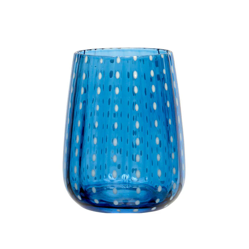 PERLAGE-BICCHIERE ACQUA IN VETRO BLU CL.36 - SET 6 BICCHIERI