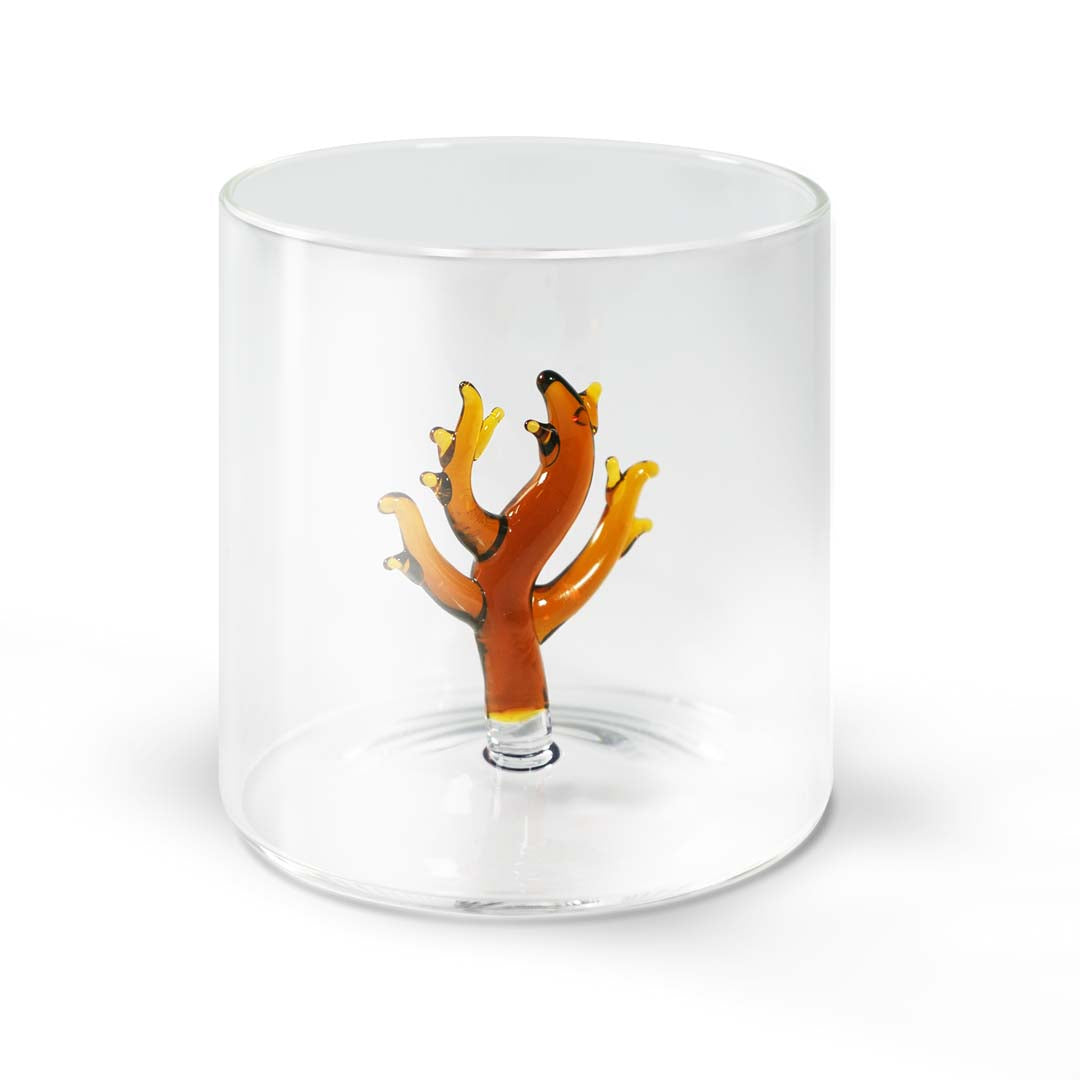 Wd Lifestyle Bicchiere in vetro borosilicato Capacità 250 ml Decoro corallo - WD