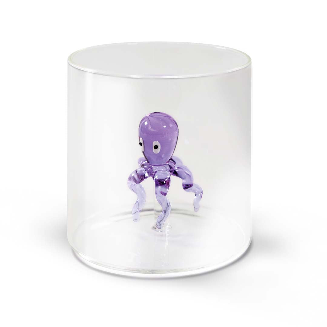 Bicchiere in vetro borosilicato - 250 ml / Decoro Polipo