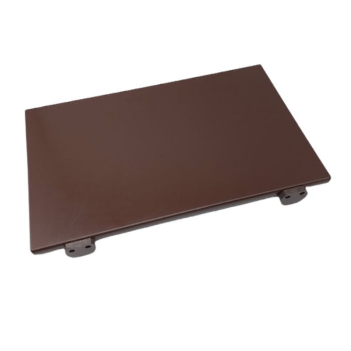 Tagliere marrone in HDPE con fermi, spigoli e bordi raccordati - 60x40 CM