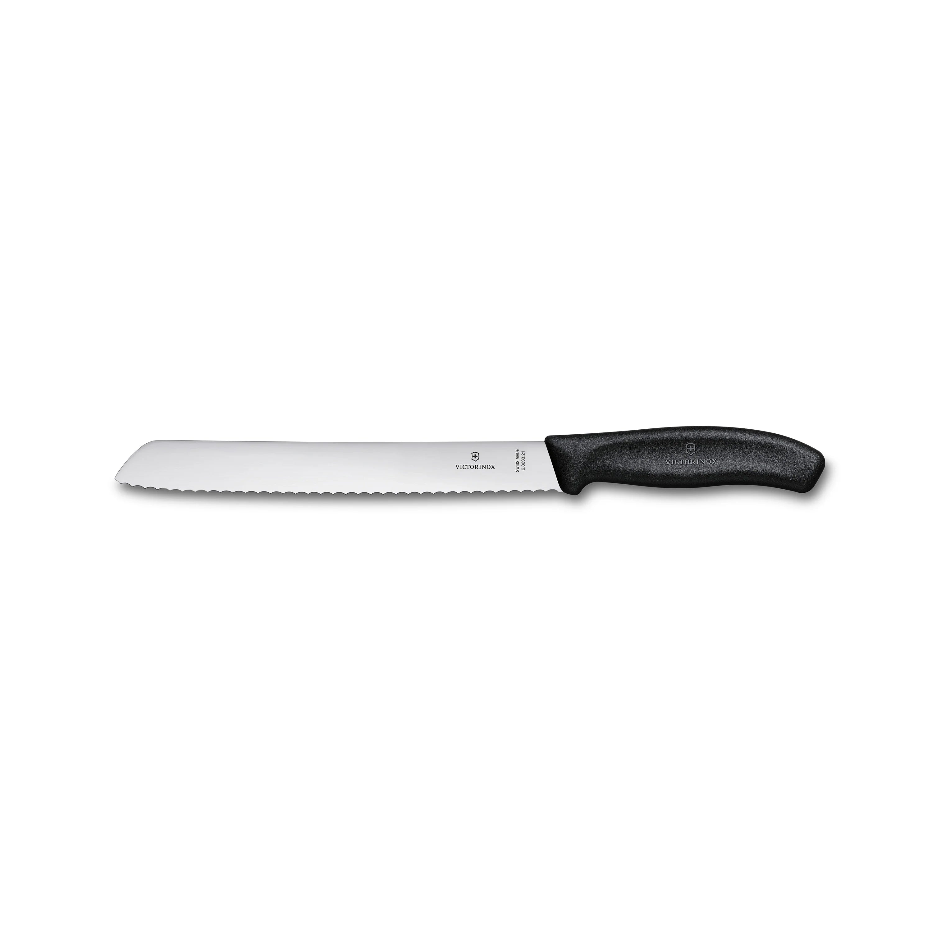 Coltello pane ondulato manico nero / 21cm